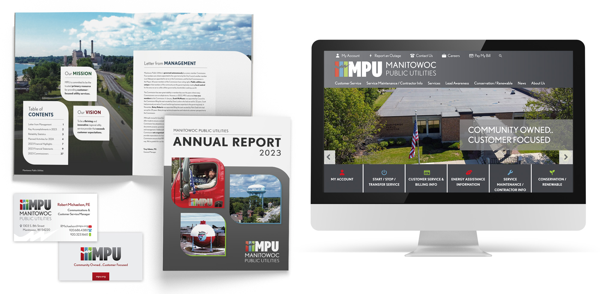 Manitowoc Public Utilities partners with Greenleaf Media for branding, website maintenance, and annual reports